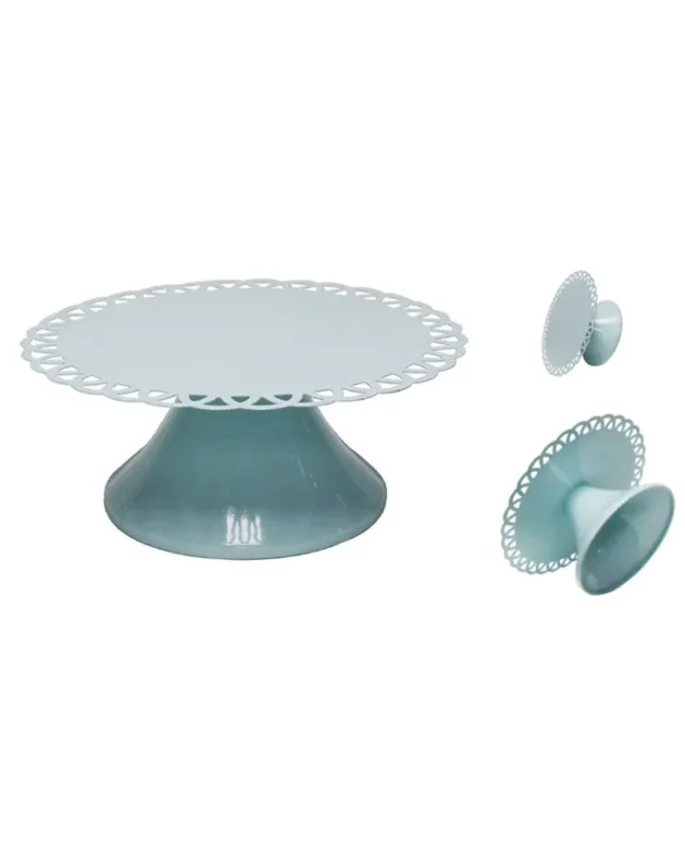 Blue Antique Round Metal wholesale Round Dessert Stand