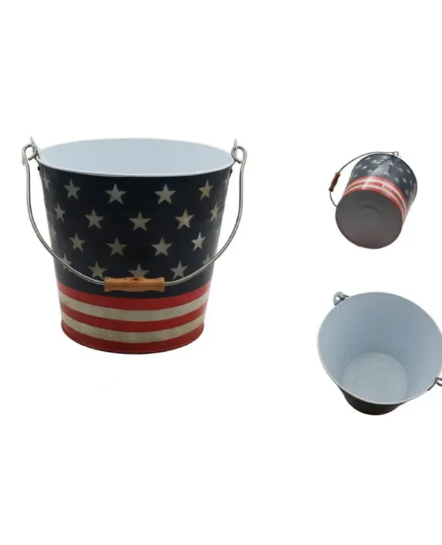 Metal Decorative Buckets With Handles