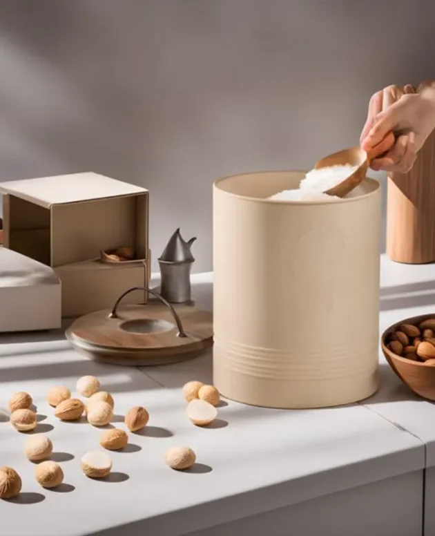 Rice storage barrel with  wooden lid