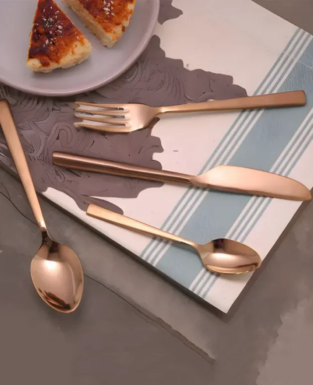 Rose Gold Cutlery Set Of Two