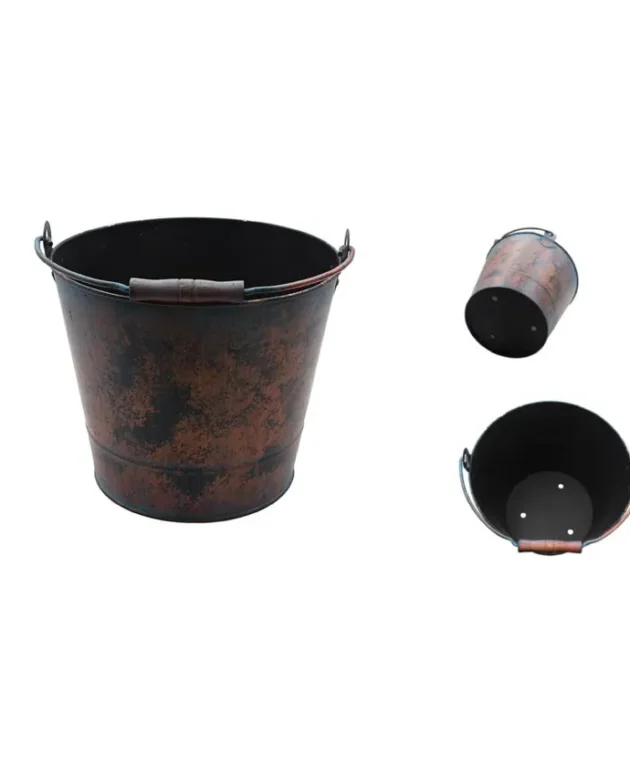 Vintage Rustic Finish Metal Pail For Home Garden decor